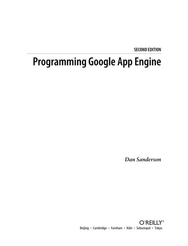 Programming Google App Engine
