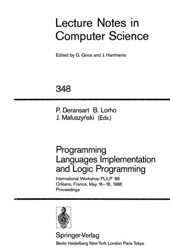 Programming languages implementation and logic programming