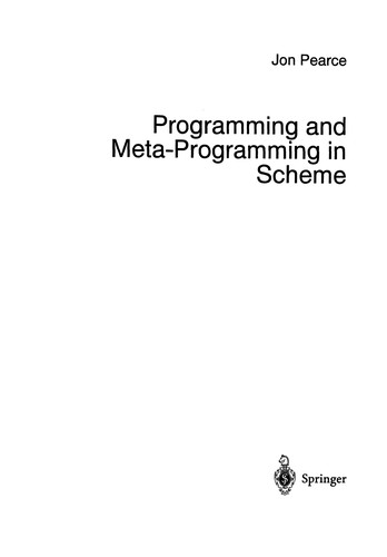 Programming and Meta-Programming in Scheme by Jon Pearce cover