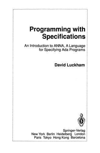 Programming with Specifications