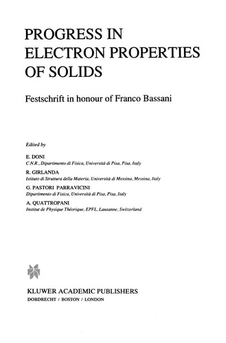 Progress in Electron Properties of Solids by E. Doni cover