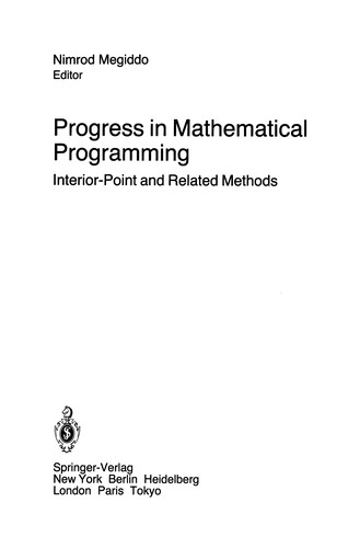 Progress in Mathematical Programming