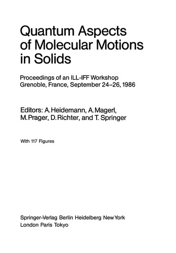 Quantum Aspects of Molecular Motions in Solids