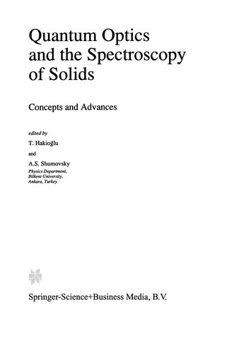 Quantum Optics and the Spectroscopy of Solids by T. Hakioğlu cover