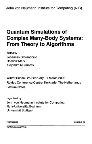 Quantum simulations of complex many-body systems: from theory to algorithms