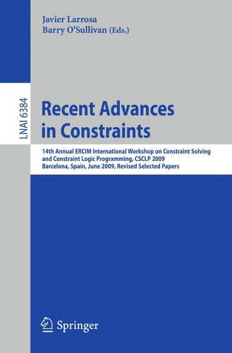 Recent Advances in Constraints by Javier Larrosa cover