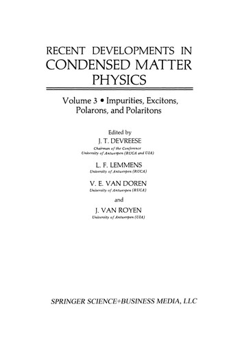 Recent Developments in Condensed Matter Physics