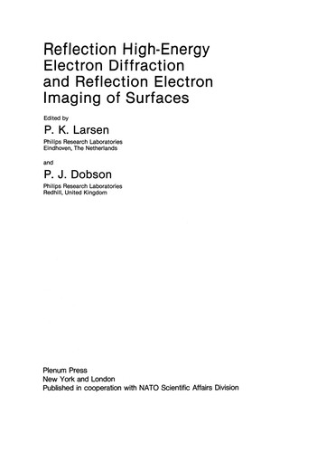 Reflection High-Energy Electron Diffraction and Reflection Electron Imaging of Surfaces