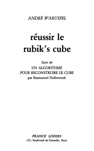 Réussir le rubik:':s cube