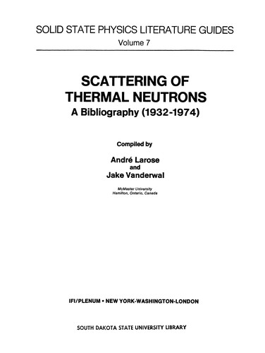 Scattering of Thermal Neutrons