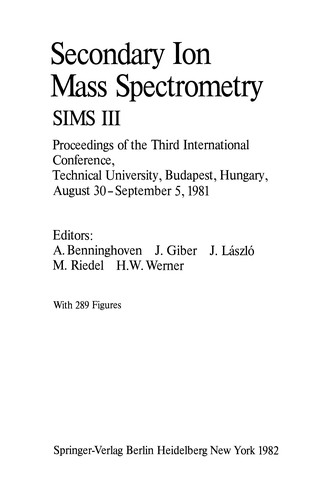 Secondary Ion Mass Spectrometry SIMS III