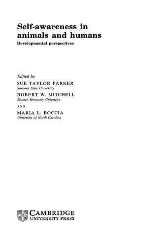 Self-awareness in animals and humans by Sue Taylor Parker, Robert W. Mitchell cover