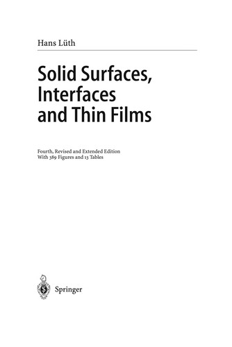 Solid Surfaces, Interfaces and Thin Films