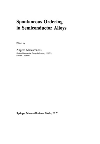 Spontaneous Ordering in Semiconductor Alloys