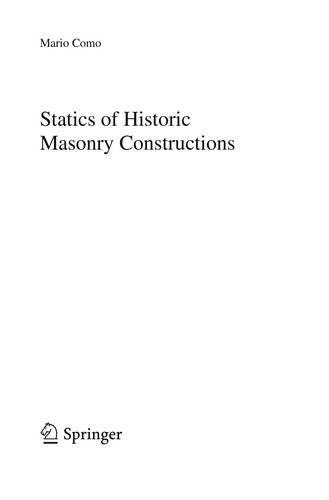 Statics of Historic Masonry Constructions