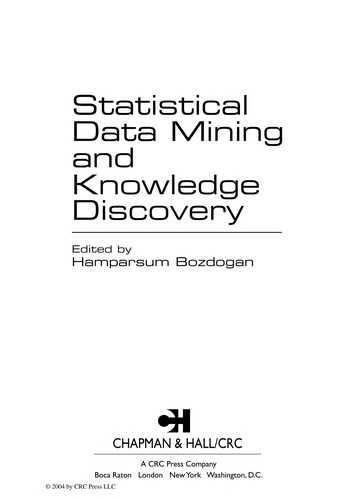 Statistical data mining and knowledge discovery