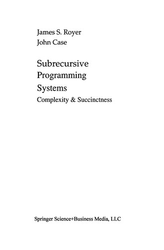 Subrecursive Programming Systems