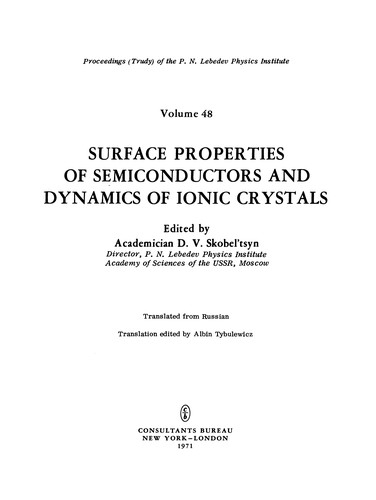 Surface Properties of Semiconductors and Dynamics of Ionic Crystals