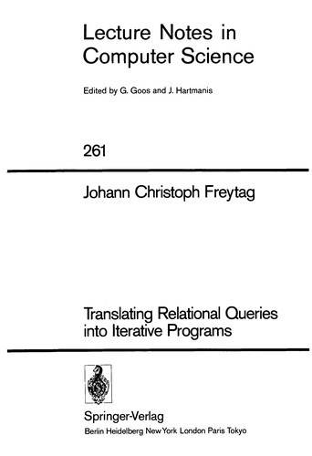 Translating relationalqueries into iterative programs