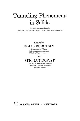 Tunneling Phenomena in Solids