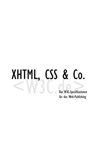 XHTML, CSS & Co