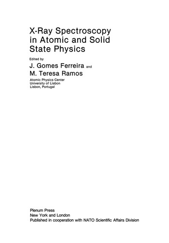 X-Ray Spectroscopy in Atomic and Solid State Physics