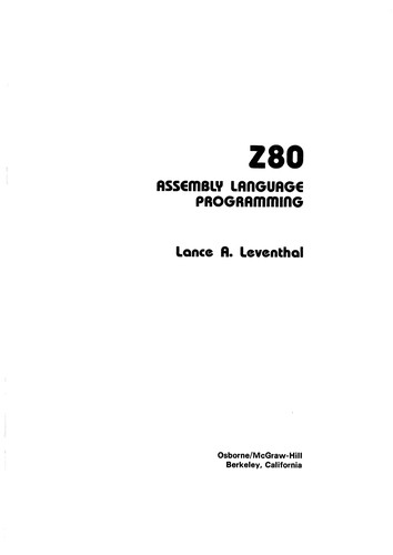 Z80 assembly language programming