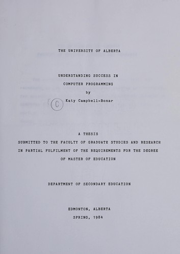 Understanding success in computer programming