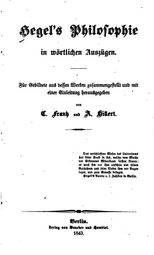 The philosophy of Hegel
