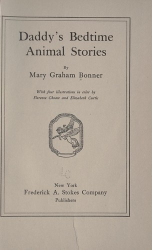 Daddy's bedtime animal stories by Mary Graham Bonner cover