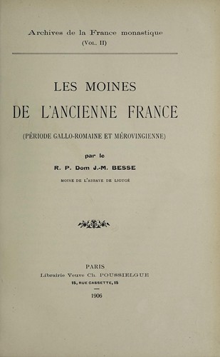Les moines de l'ancienne France by J. M. Besse cover