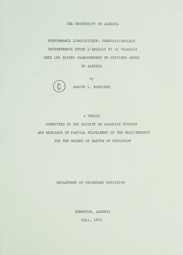 Performance linguistique by Adrien L. Bussiere cover