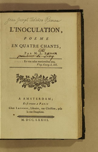 L'inoculation by Jean-Joseph-Thérèse Roman cover