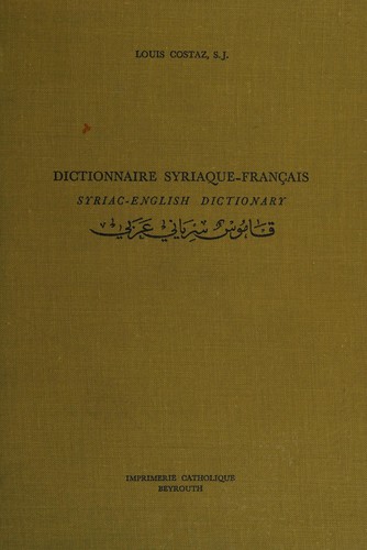Dictionnaire syriaque-français by Louis Costaz cover