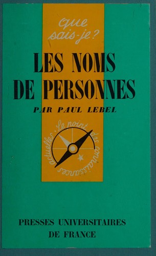Les noms de personnes en France by Paul Lebel cover