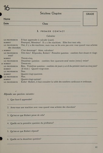 Workbook for Le français by Frédéric Ernst cover