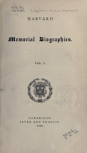 Harvard memorial biographies