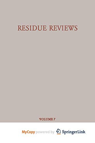 Residue Reviews/Rückstands-Berichte