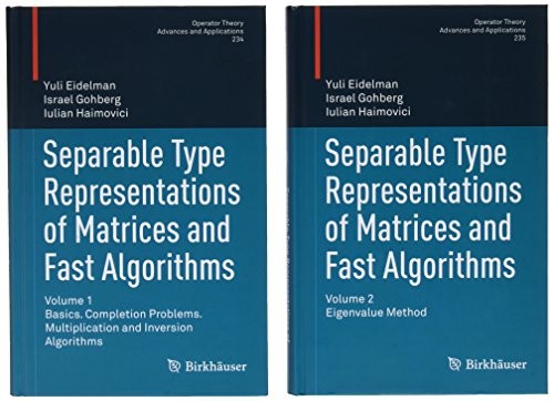 Separable Type Representations of Matrices and Fast Algorithms
