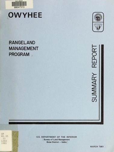 Owyhee rangeland management program