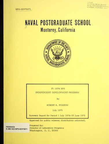FY 1974 NPS Independent Development Program