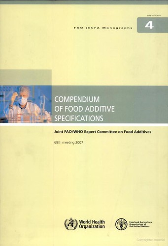 Compendium of food additive specifications by Joint FAO/WHO Expert Committee on Food Additives., Fao, World Health Organization (WHO), Food and Agriculture Organization of the cover