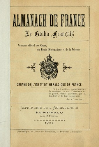 Almanach de France by Institut héraldique de France cover