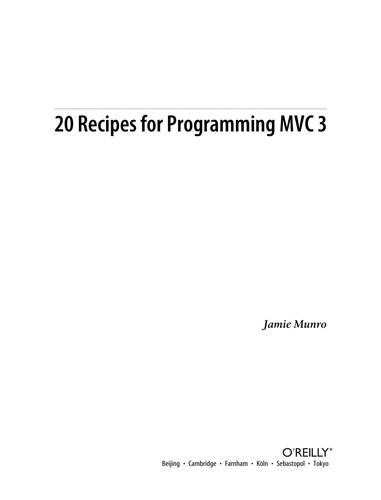20 recipes for programming MVC 3