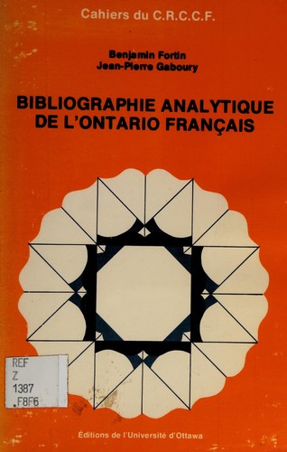 Bibliographie analytique de l'Ontario français by Benjamin Fortin cover