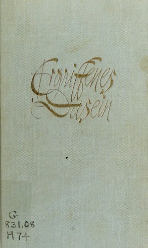 Ergriffenes Dasein by Holthusen, Hans Egon cover
