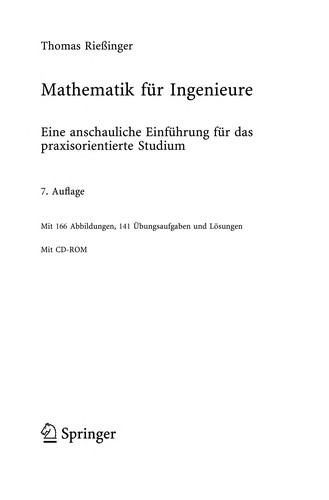 Mathematik fu r Ingenieure by Thomas Rie©inger cover