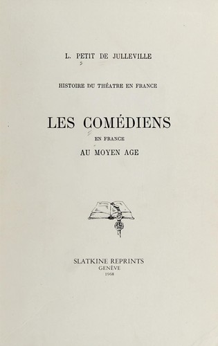 Histoire du théâtre en France by Louis Petit de Julleville cover