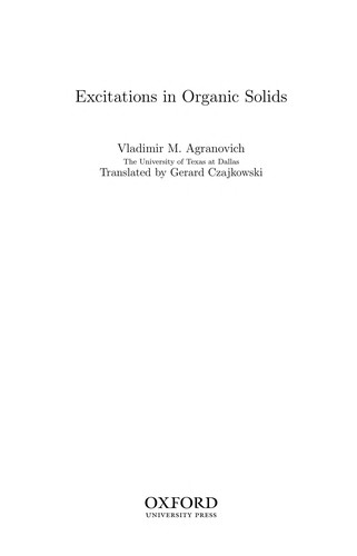 Excitations in organic solids