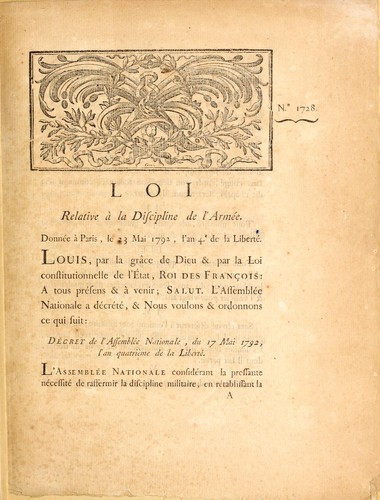 Loi relative à la discipline de l'armée by France cover